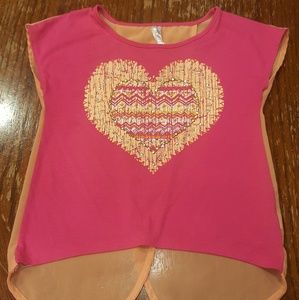 Pink top with heart design - Girls